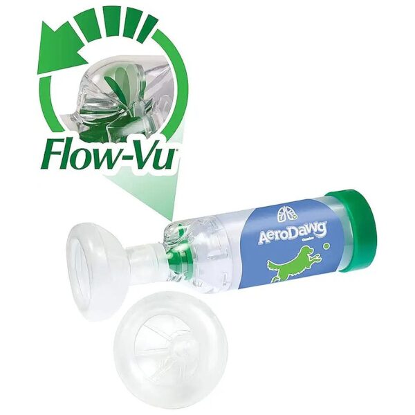 Canine Aerosol Chamber Inhaler Spacer for Large Dogs with Flow-VU Indicator