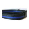 Canine Nylon Collar 1 Inch Wide Thin Blue Line Pattern Side Release Buckle