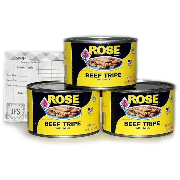 Canned Dog Food Bundle with 3 x 16 Oz Cans of Beef Tripe and JFS Recipe