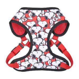 Canvas Dog Harness with Red Snoopy Cartoons for Small Dogs and Comfort