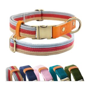 Canvas Nylon Dog Collar Adjustable Durable Classic Pet Collars Small Medium Large Dogs