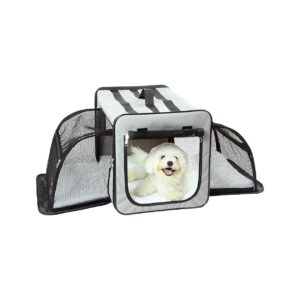 Capacious Dog Crate with Dual-Sided Zippered Panels, Lightweight and Easy to Transport