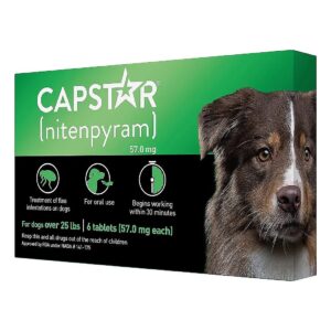 Capstar for Large Dogs, Oral Flea Treatment, Kills Adult Fleas in 30 Minutes, 6 Tablets