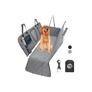 Car Back Seat Hammock Cover for Dogs with Heavy Duty Oxford Fabric and Zippered Pockets