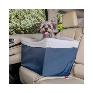 Car Dog Seat with Safety Harness for Small Pups Navy