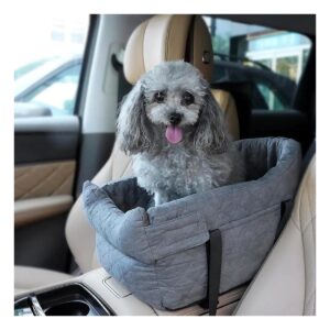 Car Seat for Small Dogs up to 13lbs with Soft Cushion and Storage Pockets