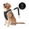 Carbon Black Dog Safety Vest Harness with Soft Padded Mesh and Reflective Strip for Cars