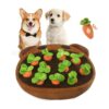 Carrot Dog Enrichment Toys with Squeaky Carrots, Interactive Snuffle Mat