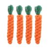 Carrot-Shaped Pet Chew Toy, 4 Pieces, Cotton Rope, Durable, Healthy Chewing