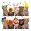 Cartoon Animal Hats for Cats Dogs Kitten Puppy Pet Adjustable Christmas Halloween Gift