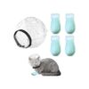 Cat Adjustable Hood with Breathable Bubble Helmet and Silicone Paw Covers for Grooming