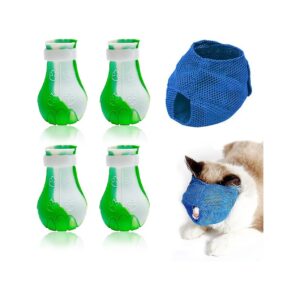 Cat Claw Covers with Food-Grade Silicone Anti-Scratch Boots Paw Protector for Bathing