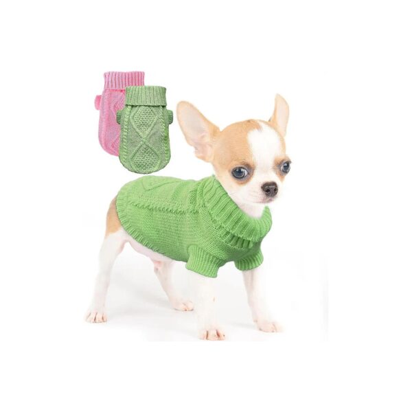 Cat Clothes for Small Dogs Tweed Knitwear Sweater Girl Dog Sweaters for Small Dogs