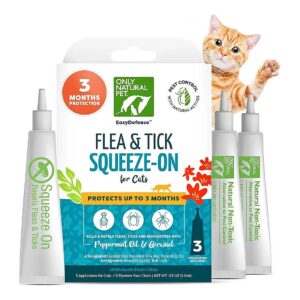 Cat Flea and Tick Prevention - Natural and Water-Resistant Protection for Three Months