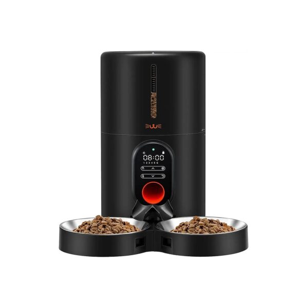 Cat Food Feeder with Voice Record Meal Call and Automatic Dispensing for Two Cats