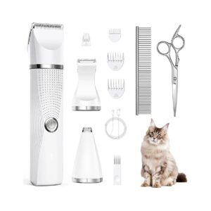 Cat Grooming Kit with Titanium Ceramic Blades, for Long-Lasting and Durable Fur Trimming