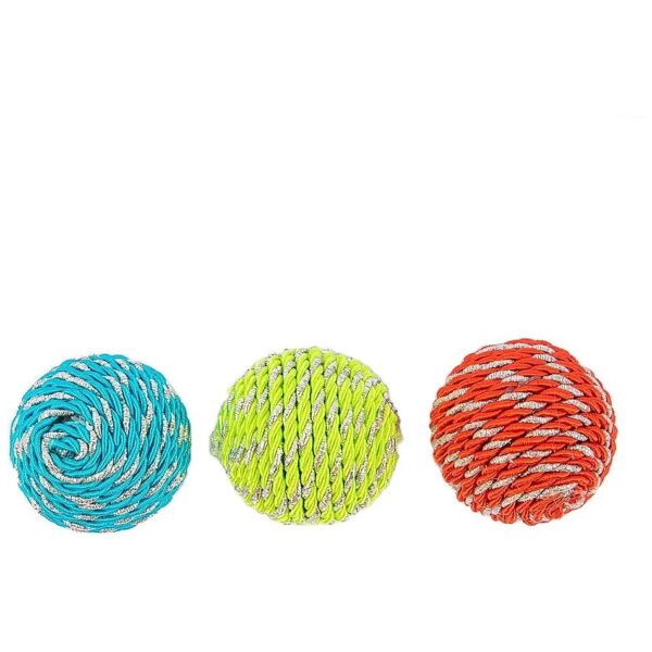 Cat Interactive Toy Balls Set 3 Colors 3 Piece Pet Supplies