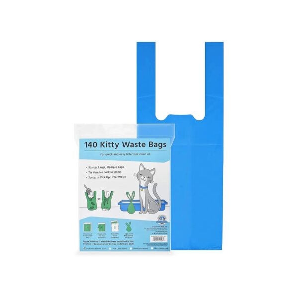 Cat Litter and Pet Waste Bags with Baby Powder Scent and Easy Tie Handles for Convenience