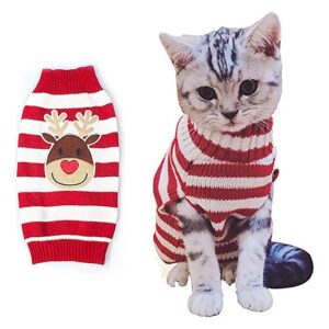 Cat Sweater Christmas Santa Claus Pet Cat Winter Knitwear Warm Clothes for Large Felines