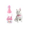 Cat and Dog Birthday Outfit Soft Fabric Scarf and EVA Party Hat Set Adjustable Neck Size