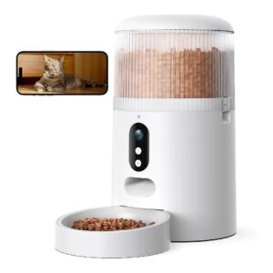 Cat and Dog Feeder with Night Vision Camera, Motion Alerts, and 2-Way Audio