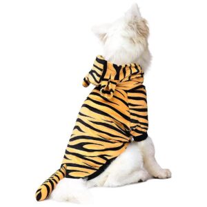 Cat and Dog Tiger Hoodie Coat, High-Quality Cotton Fabric and Easy Wear Design