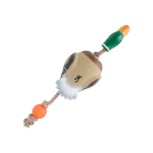 Catch and Fetch Durable Plastic Duck Toy with Nylon Rope and Rubber Ball for Active Dogs