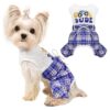 Catching Blue Plaid Dog Costume for Small Dogs