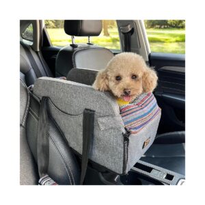 Center Console Dog Car Seat for Small Dogs with Pet Armrest Car Carrier