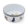 Ceramic Dog Bowl with Multi Coloured Design for Any Dog Size