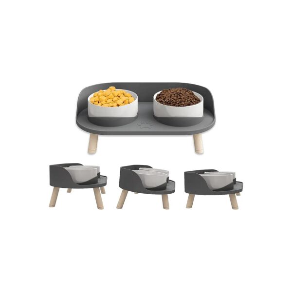 Ceramic Dog Food Bowl with Non-Slip Stand for Small Dogs and Cats