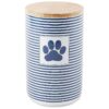 Ceramic Treat Canister with Nautical Blue Pattern, 5 Cup Capacity for Pet Food and Treats