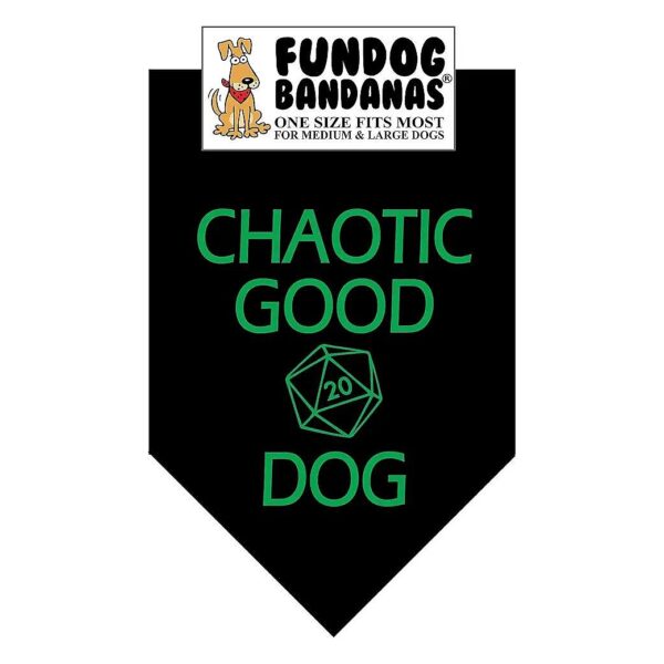 Chaotic Good Dog Bandana with Dungeons & Dragons Logo for Medium to Large Breed Canines