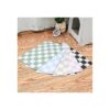 Checkered Pattern Sage Green Dog and Cat Food Mat for Pet Lovers