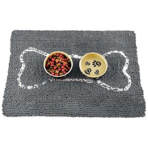 Chenille Microfiber Dog Door Mat for Water-Spills, Crumbs and Muddy Paws