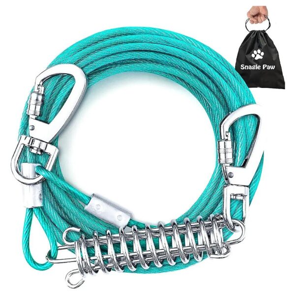 Chew Proof Dog Tie Out Cable for Small to Medium Dogs Up to 125lbs for Yard or Camping