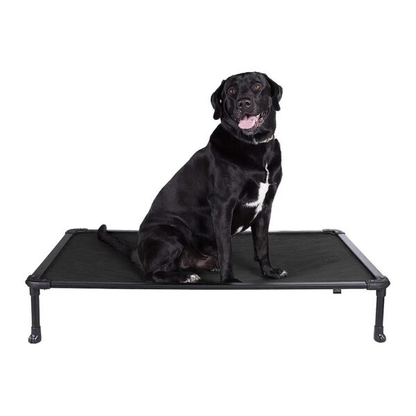 Chew Resistant Elevated Dog Bed with Rustless Aluminum Frame and Textilene Mesh Fabric