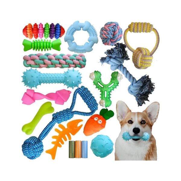 Chew Toys for Dogs, 12-Pack Dental Hygiene and Teething Toys