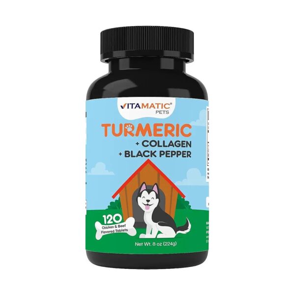 Chewable Tablets for Dogs with Turmeric Curcumin and Collagen for Hip and Joint Relief