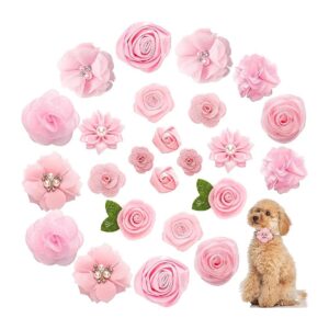 Chiffon Dog Collar Bows and Charms for Pet Accessories and Grooming