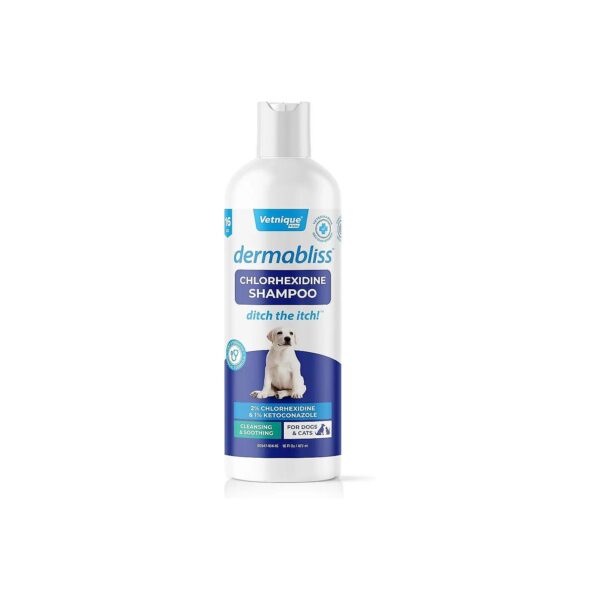 Chlorhexidine Medicated Dog Shampoo for Skin Infections and Irritation Relief