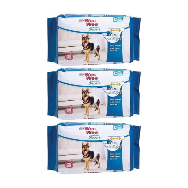 Chlorine and Dye Free Disposable Dog Diapers Large/XL 3-Pack