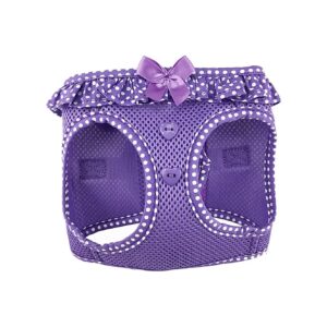 Choke Free Dog Halter with Fun Paisley Purple Dot Pattern, Medium Size for Small Dogs