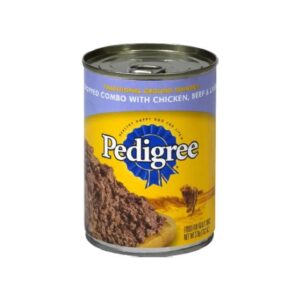 Chopped Ground Dinner Combo for Adult Dogs with Chicken, Beef & Liver Canned Food