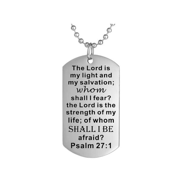 Christian Scripture Dog Tag Necklace for Baptism Confirmation Sacrament Gifts