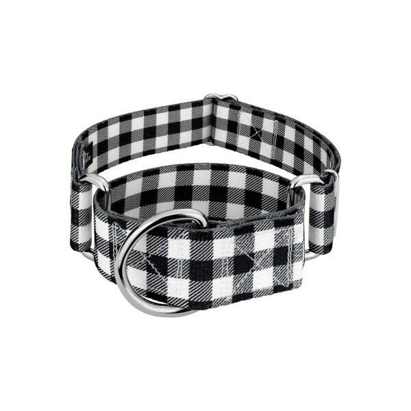 Christmas Collection Martingale Dog Collar with Festive Black White Designs