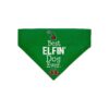 Christmas Dog Accessories Green Polyester Collar Scarf Bib for Medium to Large Breed Dogs