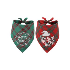 Christmas Dog Accessories Reversible Triangle Bibs Scarf with Reversible Design