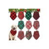 Christmas Dog Bandana Classic Buffalo Plaid Snowflake Pet Accessories Scarf Tassels Bibs