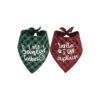 Christmas Dog Bandanas Red and Green Plaid Two-Piece Set with Adjustable Neck